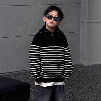 男童加厚毛衣秋冬款新款中大儿童加厚冬季打底衫男孩针织衫潮