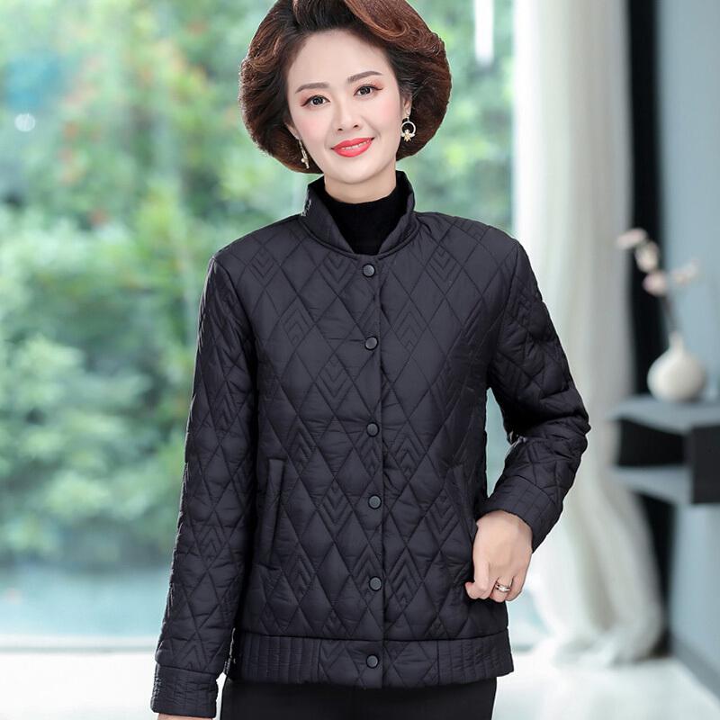 迪鲁奥(diluao)中老年棉服女短款40-50岁妈妈装小棉袄轻薄型棉衣秋