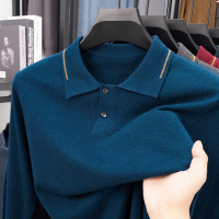 14针镂空三平含绵羊毛男士毛衣秋冬新款长袖翻领打底羊毛衫男