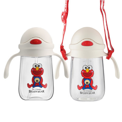 杯具熊儿童水杯幼儿园宝宝防漏吸管杯儿童防摔防呛学饮杯BEDDYBEAR艾摩学饮杯