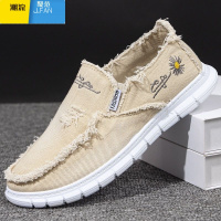 聚范帆布鞋男透气男鞋软底一脚蹬鞋子板鞋老北京男士休闲布鞋男款