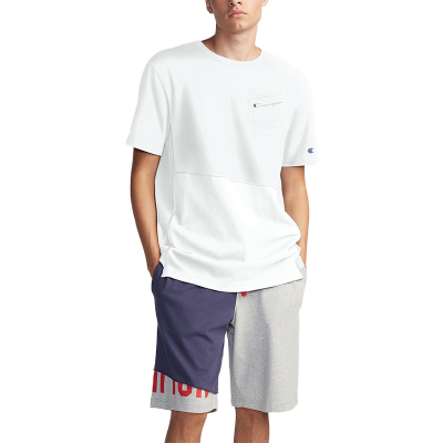 CHAMPION冠军美版男装/女装/情侣装春夏季宽松刺绣字母纯色圆领短袖T恤