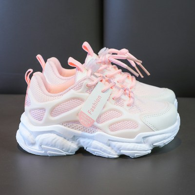 婕秘女童鞋子春夏季2021年新款女童老爹鞋中大童小女孩运动鞋儿童网鞋