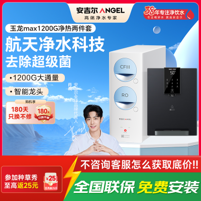 安吉尔净水器家用直饮机 RO反渗透膜净饮机天池玉龙max1200G+Y3611管线机