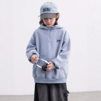 男童加绒卫衣秋冬款新款大童冬装儿童装冬季加厚一体绒连帽衫