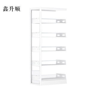 鑫升顺图书馆书架阅览室货架资料档案架钢制书架单面五层副架[工厂现做 7天内发货]