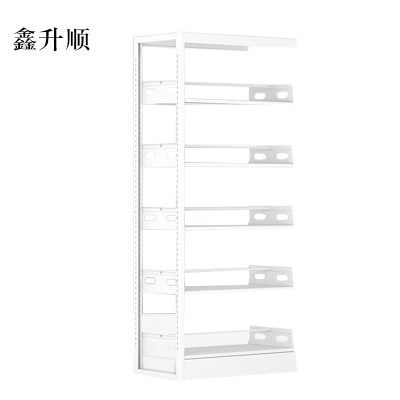 鑫升顺图书馆书架阅览室货架资料档案架钢制书架单面五层副架[工厂现做 7天内发货]