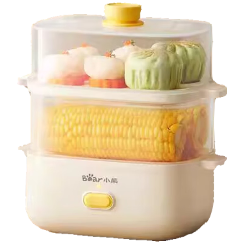 小熊RYJ蒸蛋器煮蛋器不锈钢家用双层定时预约早餐机多功能 ZDQ-D14T1