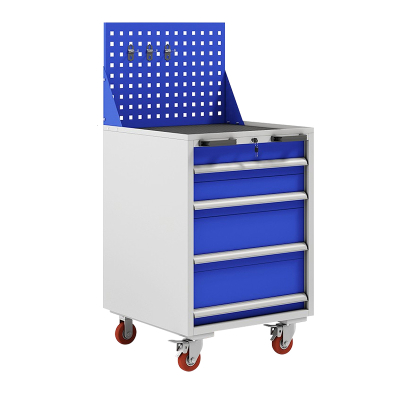 易企采 四抽重型加厚工具柜车间用多功能带抽移动工具车五金汽修铁皮储物柜工具箱车