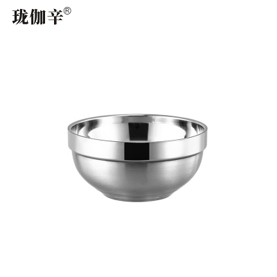 珑伽辛 304不锈钢铂金碗 12cm/个
