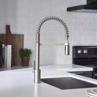 摩恩MOEN 冷热水龙头弹簧下拉式水槽洗菜盆可旋转厨房龙头5923