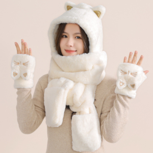 恒源祥手套女冬天可爱毛绒韩版秋季加绒加厚保暖学生送女朋友礼盒