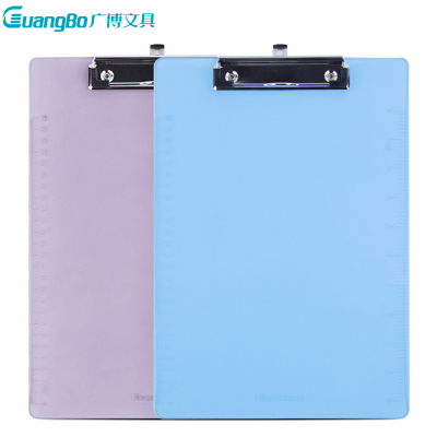 广博(GuangBo)WJ6105A4平夹板夹2个书写夹塑料透明夹板文件夹板带刻度颜色随机