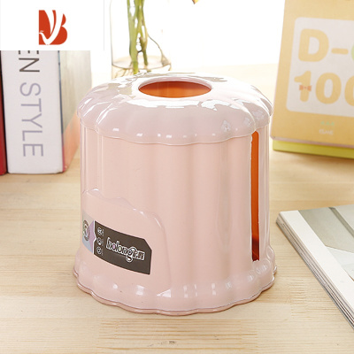 三维工匠桌面创意卷纸筒圆筒茶几餐巾纸收纳盒抽纸卷纸盒客厅卫生间纸巾盒 北欧粉