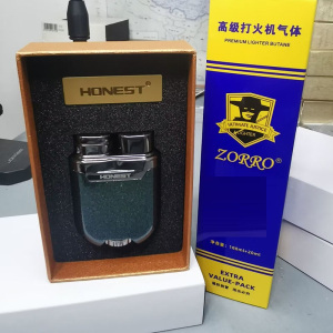 名流新款直冲蓝焰充气打火机金属创意个性防风时尚男士礼品