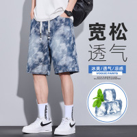 夏季薄款提花牛仔短裤男专柜品质男装休闲运动时尚百搭潮牌五分裤