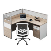 铭威盾职员屏风办公桌椅组合办公室财务桌隔断员工桌椅组合单人位(含柜椅)