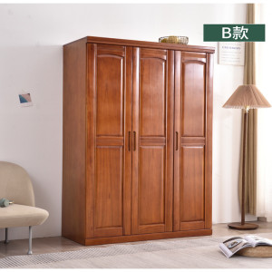 豫亨 53*120*188CM 三门实木衣柜宿舍卧室收纳柜新中式衣橱多功能储物柜