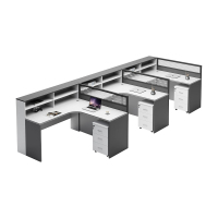 中豫鑫泽 ZYXZ5031837 屏风办公桌职员工位卡座 F型三人位含柜