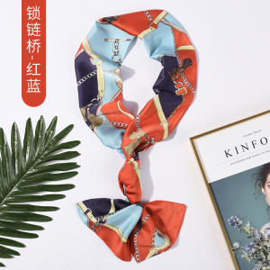 美帮汇细窄长条小丝巾秋冬百搭文艺装饰丝带小领巾围巾女绑包包飘带