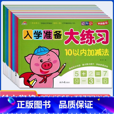 两本任选 幼小衔接 [正版]9册彩虹早教入学准备大练习拼音语言数学及描红加减法练习新蒙氏幼儿学前专项训练入学准备幼小衔接
