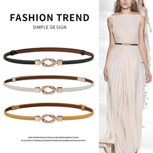 啄木鸟皮带女款2025新款腰带装饰配裙子连衣裙收腰真皮设计感小众