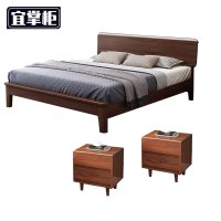 宜掌柜 木质床 1.5米+床头柜套