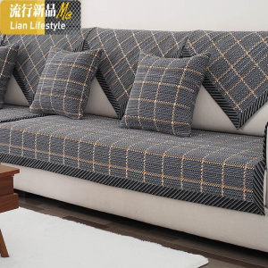 秋冬沙发垫四季通用棉麻布艺沙发巾现代简约老粗布坐垫沙发巾 三维工匠