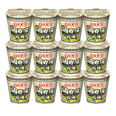 日清合味道鸡白汤风味 76g* 12杯装 方便面泡面速食浓汤杯面宵夜充饥