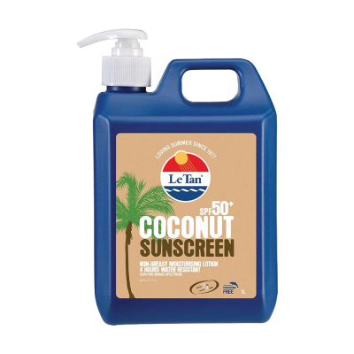 Le Tan 水果味防晒乳防晒霜 SPF50+椰子味果香防晒 1L 1瓶装 隔离防水防汗 澳洲进口