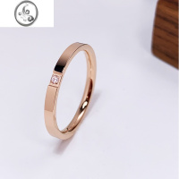 JiMi一钻简约高级感素圈钛钢戒指女冷淡风小众潮时尚个性食指轻奢精致