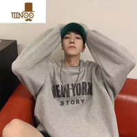 YANXU2023新款男士圆领卫衣宽松韩版潮流潮牌情侣装加绒外套