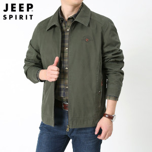 JEEP吉普新款男士休闲夹克立领宽松大码男装时尚夹克外套
