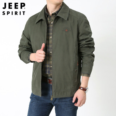 JEEP吉普新款男士休闲夹克立领宽松大码男装时尚夹克外套