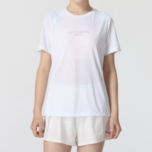 Skechers斯凯奇女装新款休闲运动透气圆领短袖T恤P224W096-0018 ZP