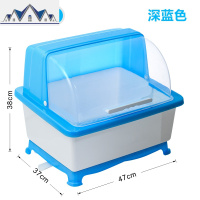 装碗筷收纳盒放碗箱沥水碗架厨房家用带盖碗盆碗碟置物架塑料碗柜 三维工匠