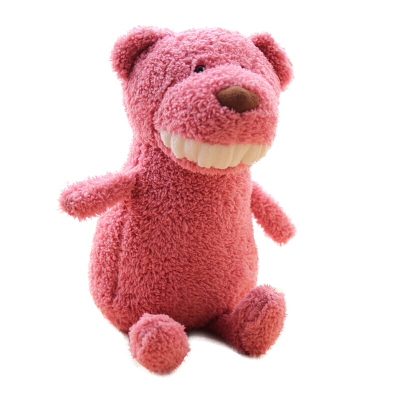 微笑大牙玩偶公仔呲牙猪恐龙毛绒玩具布娃娃女生可爱丑萌抱着睡觉红熊中号全长约40cm-