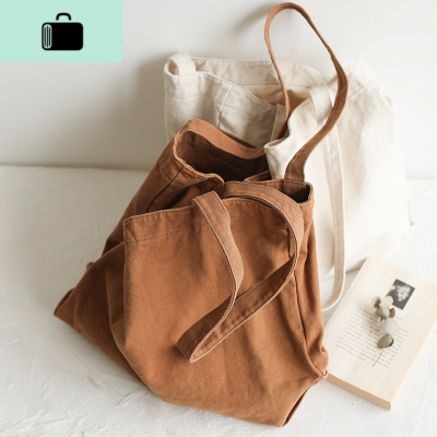 印计谷羽 单肩帆布包女百搭布袋包日系文艺简约斜跨大容量布包女new