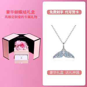 鑫铂尼 美人鱼项链女 锁骨链女吊坠送给情侣配饰时尚银饰珠宝首饰品女士情侣媳妇结婚 生日礼物520情人节礼物送女友