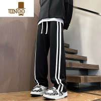 YANXU休闲裤男2023新款潮牌痞帅美式卫裤感运动直筒裤子