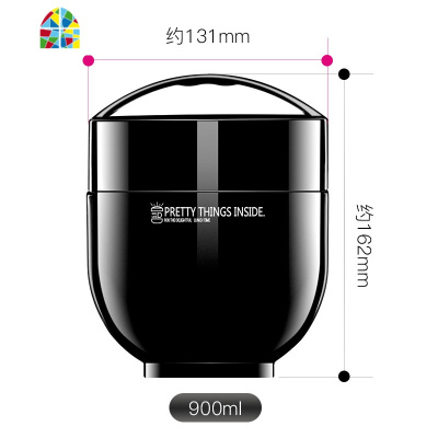 日式不锈钢保温饭盒学生1人便携超长保温桶上班族多层便当盒 FENGHOU 格子饭盒900ml大容量