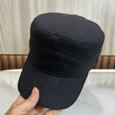 后封口秋冬男士帽加绒加厚保暖大头围冬天防风防寒中年平顶帽
