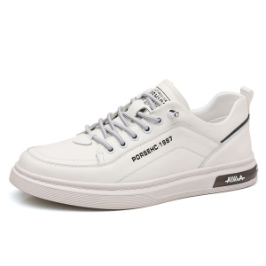 男士休闲皮鞋年新款牛皮软面板鞋时尚小白鞋防滑高端男鞋