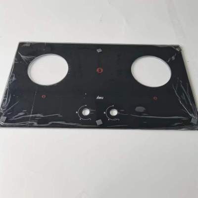 帮客材配苏宁极物燃气灶JZT-JWB301、JZY-JWB301玻璃面板(黑色钢化玻璃)