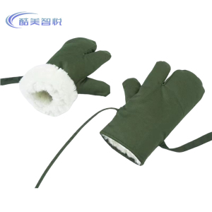 酷美智悦 羊毛防寒手套军绿三指 KM-FH308 双