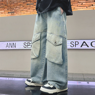 男童牛仔裤秋季炸街春秋新款中大童装秋装儿童裤子痞帅长裤潮