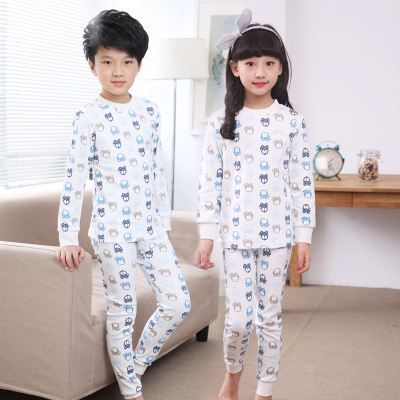 套装俏果儿(Qiaoguoer)秋冬男童女童秋衣秋裤儿童睡衣内衣3岁-15岁中大童长裤长袖儿童保暖内衣
