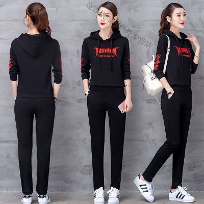 珂卡慕(KEKAMU)设计师品牌女装潮牌女装春装长袖休闲运动服套装女2020春装春秋春款新款时尚大码卫衣两件套潮