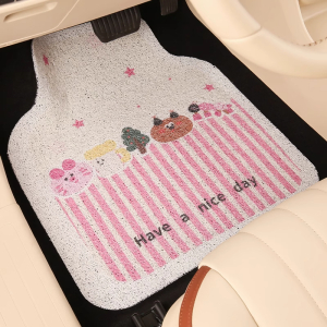 金宫龙 可爱卡通较厚汽车脚垫丝圈 粉色