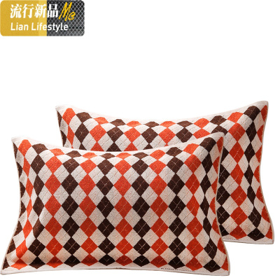 枕巾两条装单人 经典英伦格子加厚一对 三维工匠
